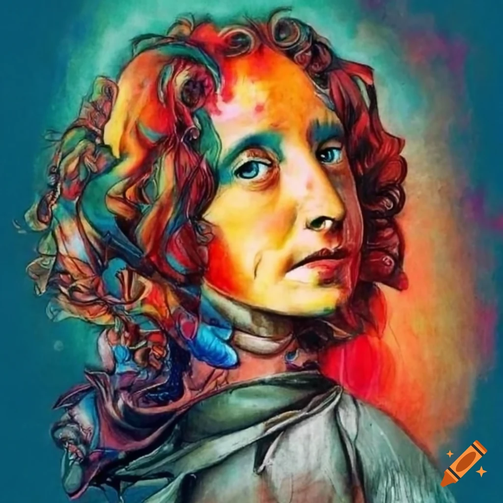 Colored drawing of louise michel