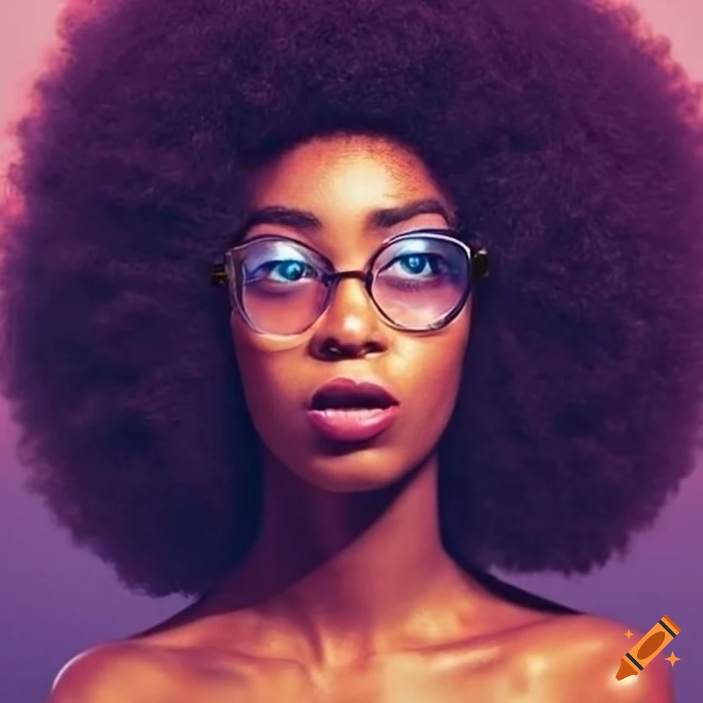 image of person with afro hairstyle and big glasses