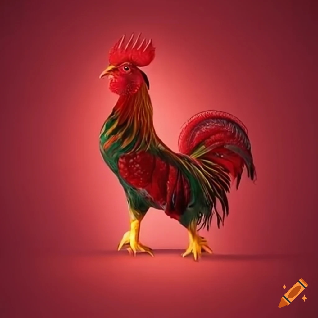 Red rooster christmas on Craiyon