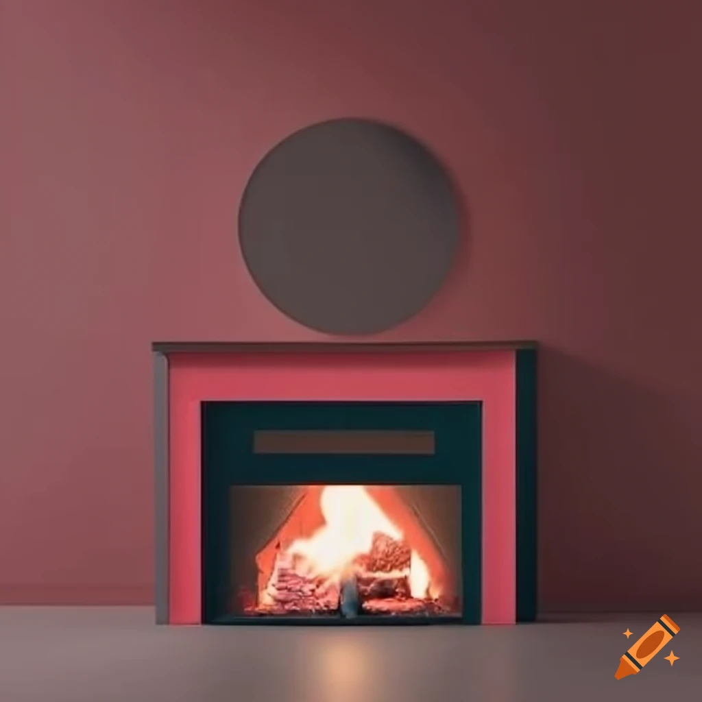 fireplace with burgundy-colored bricks and wooden mantel