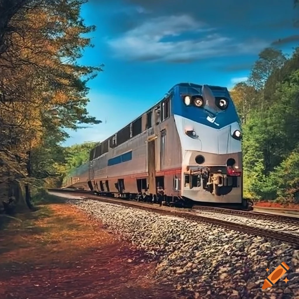 Scenic train journey in north carolina on Craiyon