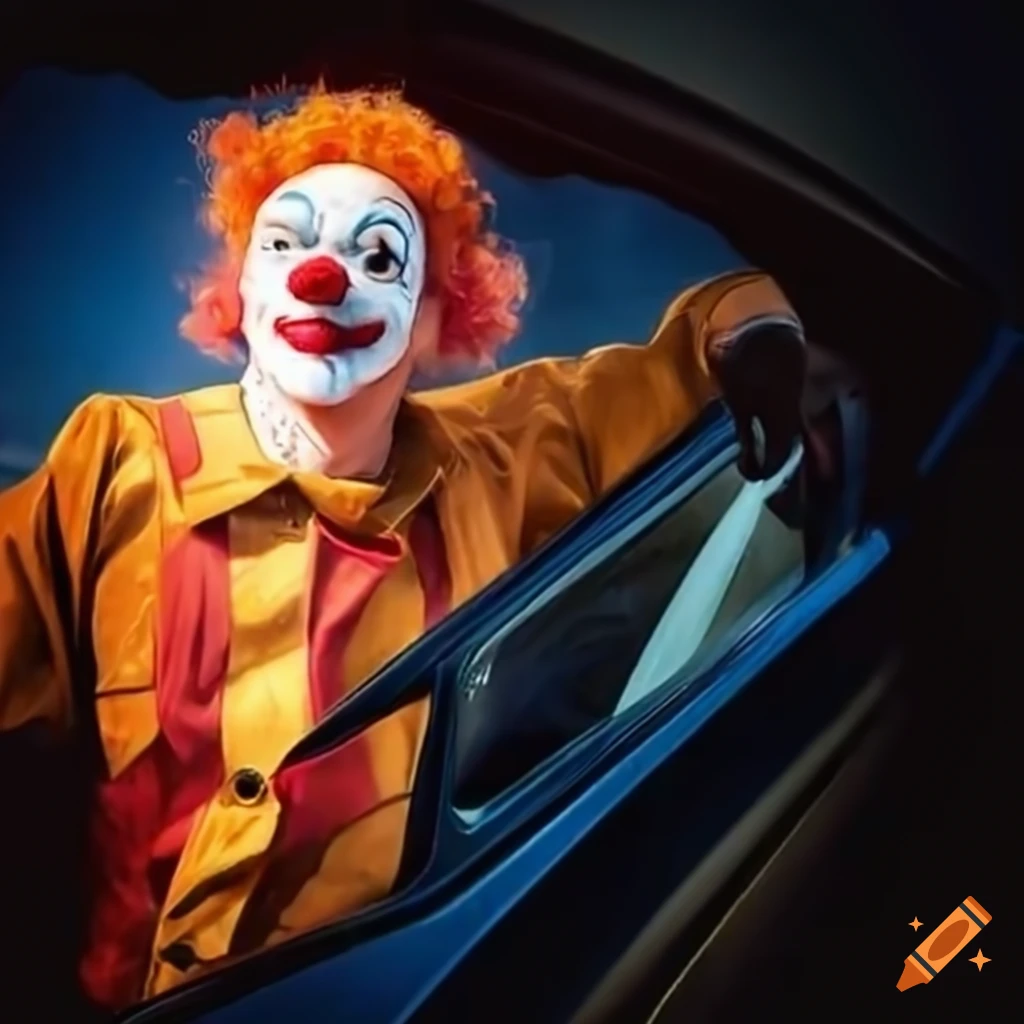 Clown Waving From A Car Window