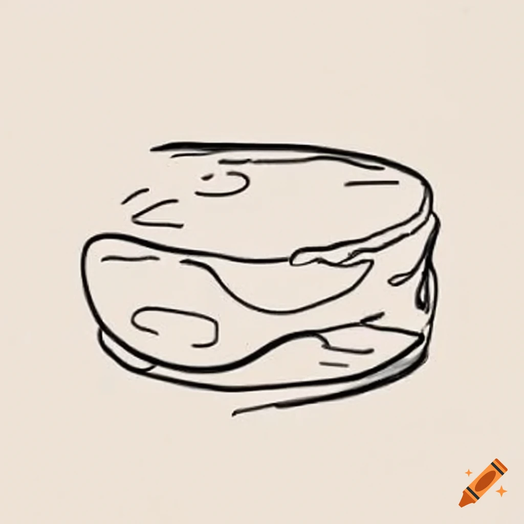 Minimalistic drawing of camembert cheese on Craiyon
