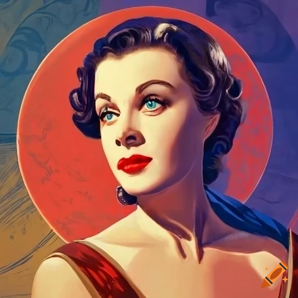 Retro Propaganda Artwork Featuring Vivien Leigh And Military Theme On 