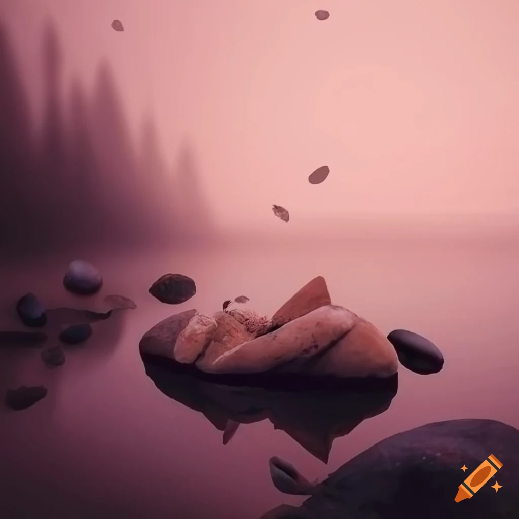 Landscape of beautiful rocks and crystals on Craiyon