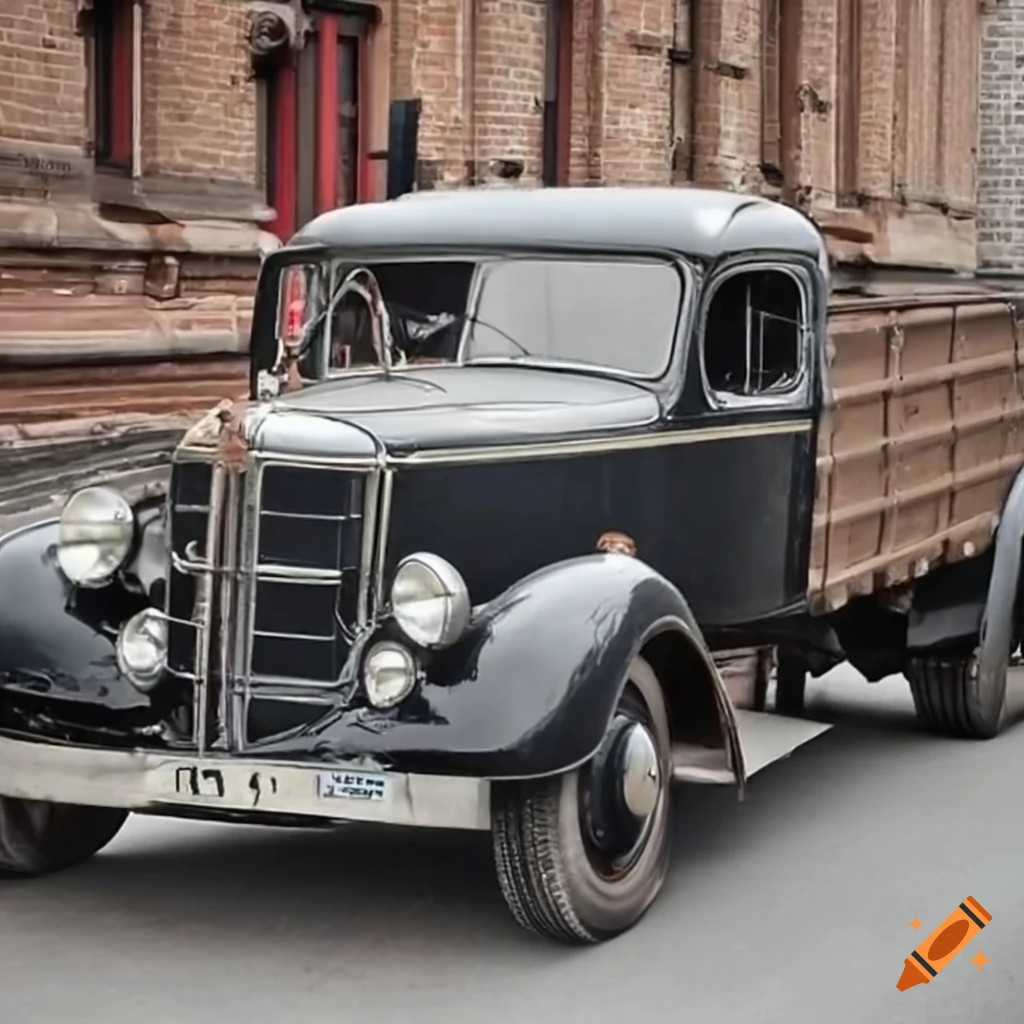 Berliet truck with Halloween-themed design