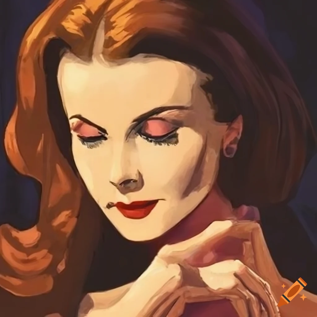 graphic-novel-depiction-of-vivien-leigh-with-chillida-sculpture-on-craiyon
