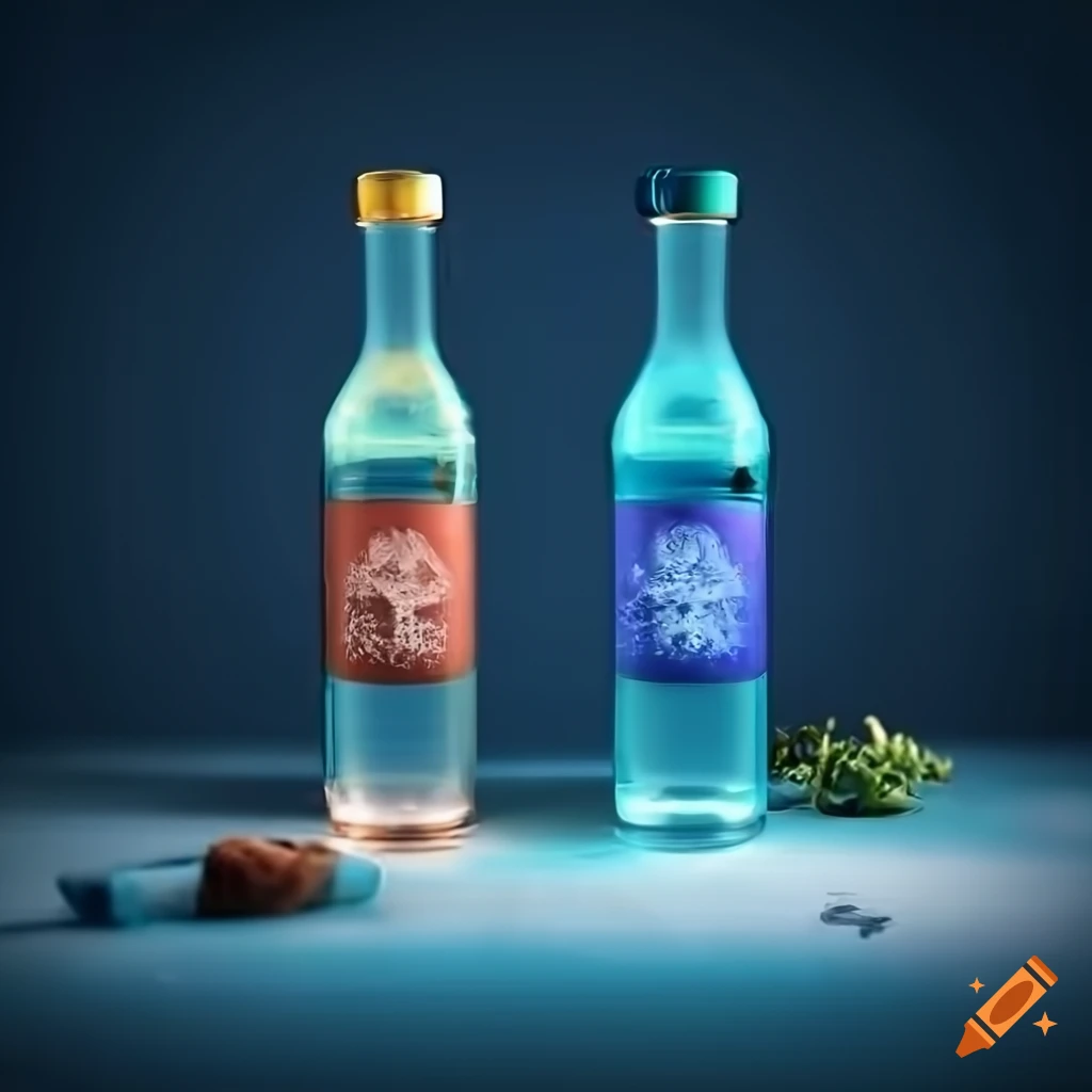 Symbolic vodka bottle label with wolf face on Craiyon