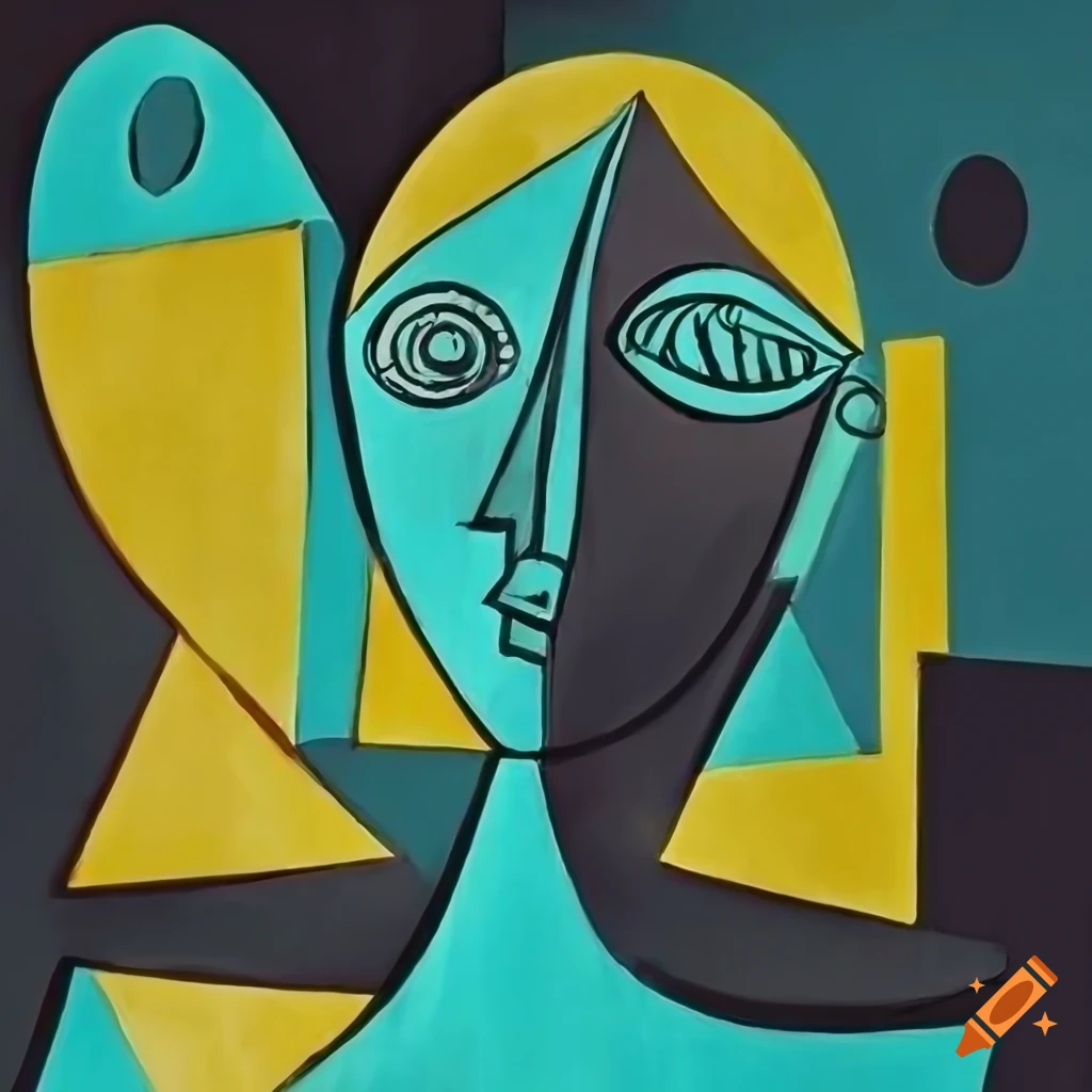 surrealist room with Picasso-style elements