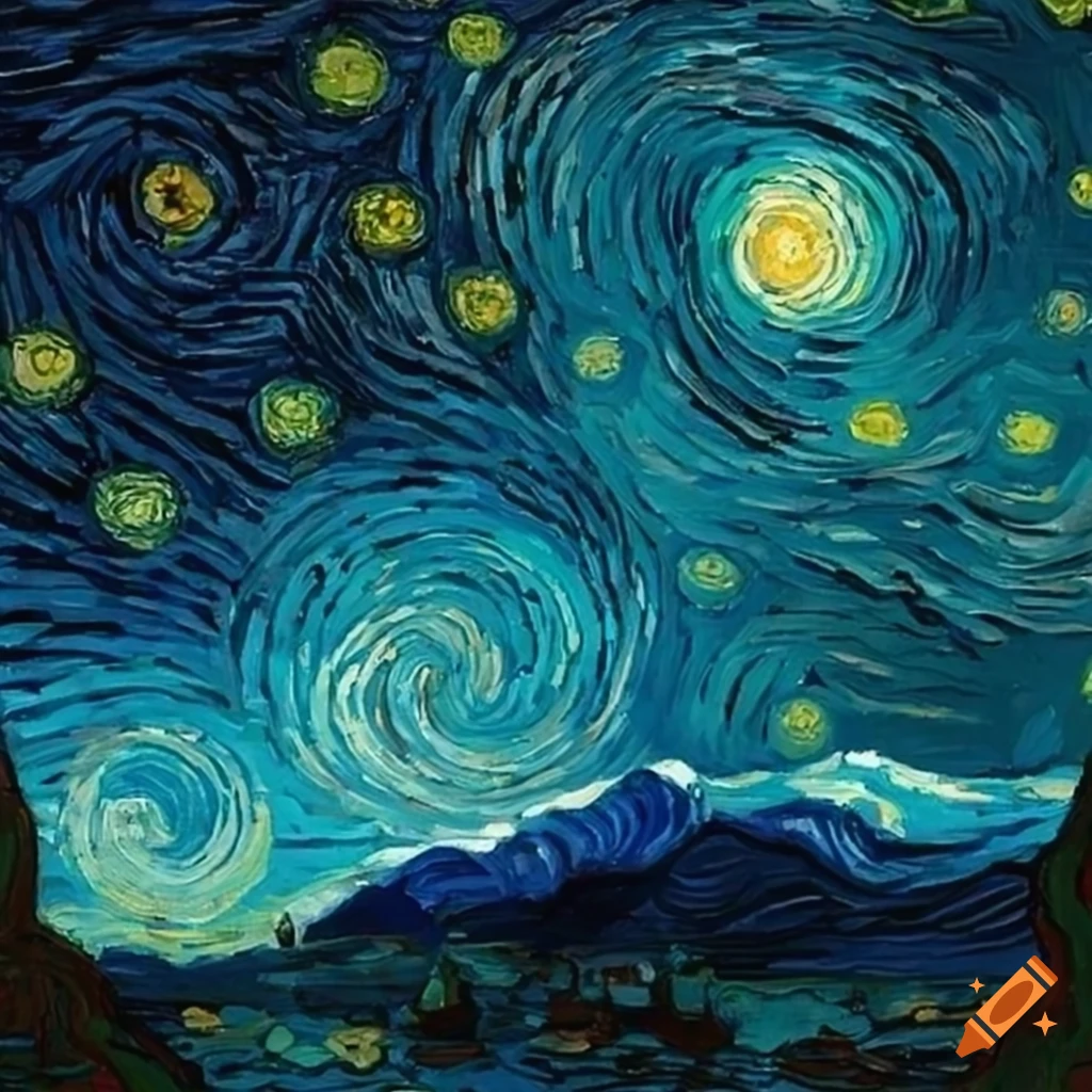 Van gogh inspired night sky painting