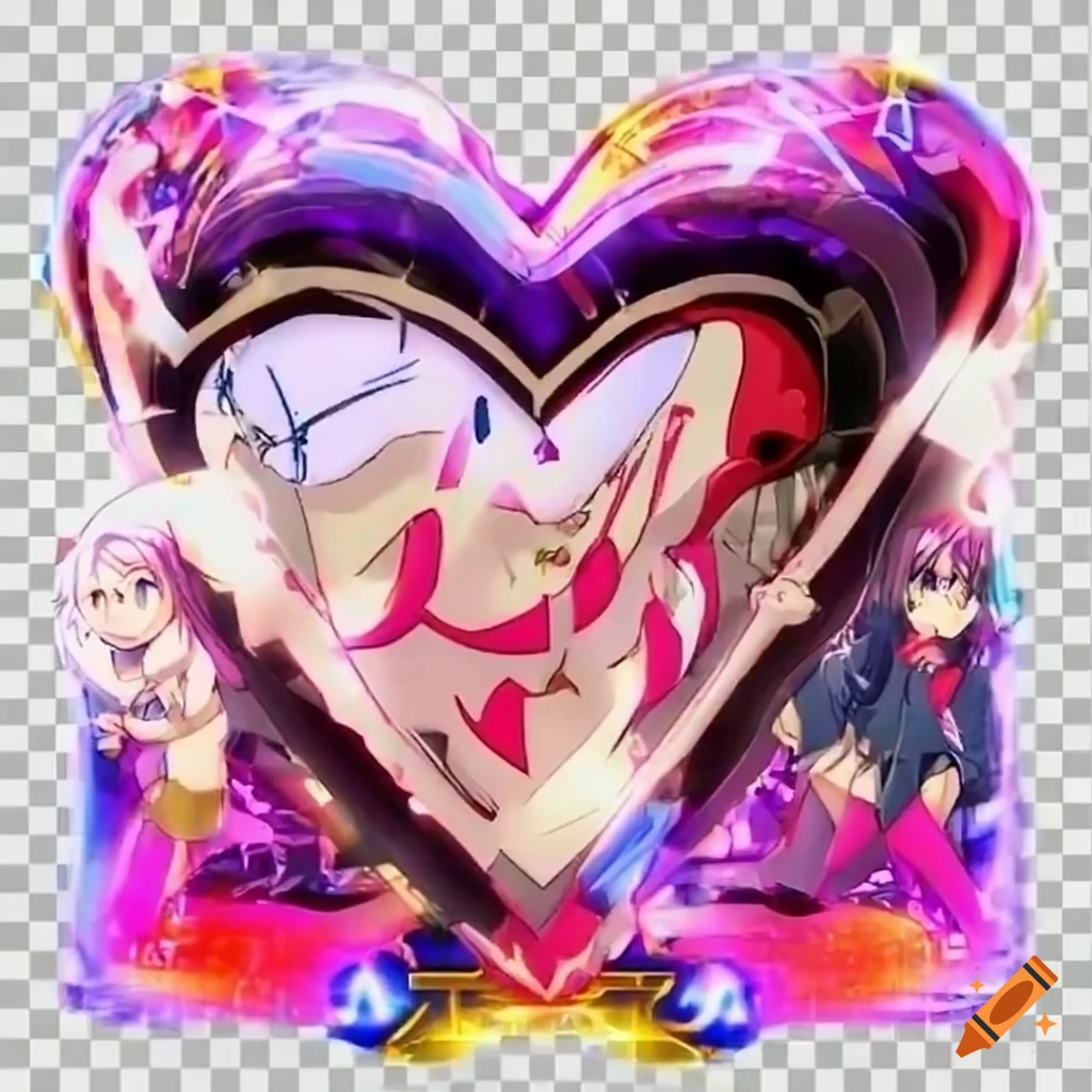 dazzling 3D heart with Japanese text