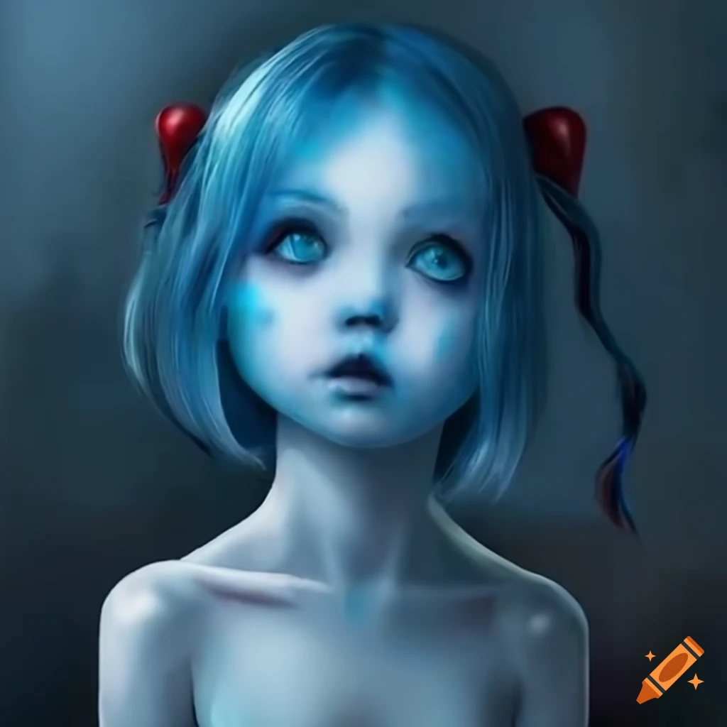 Realistic artwork of a young blue ghost girl