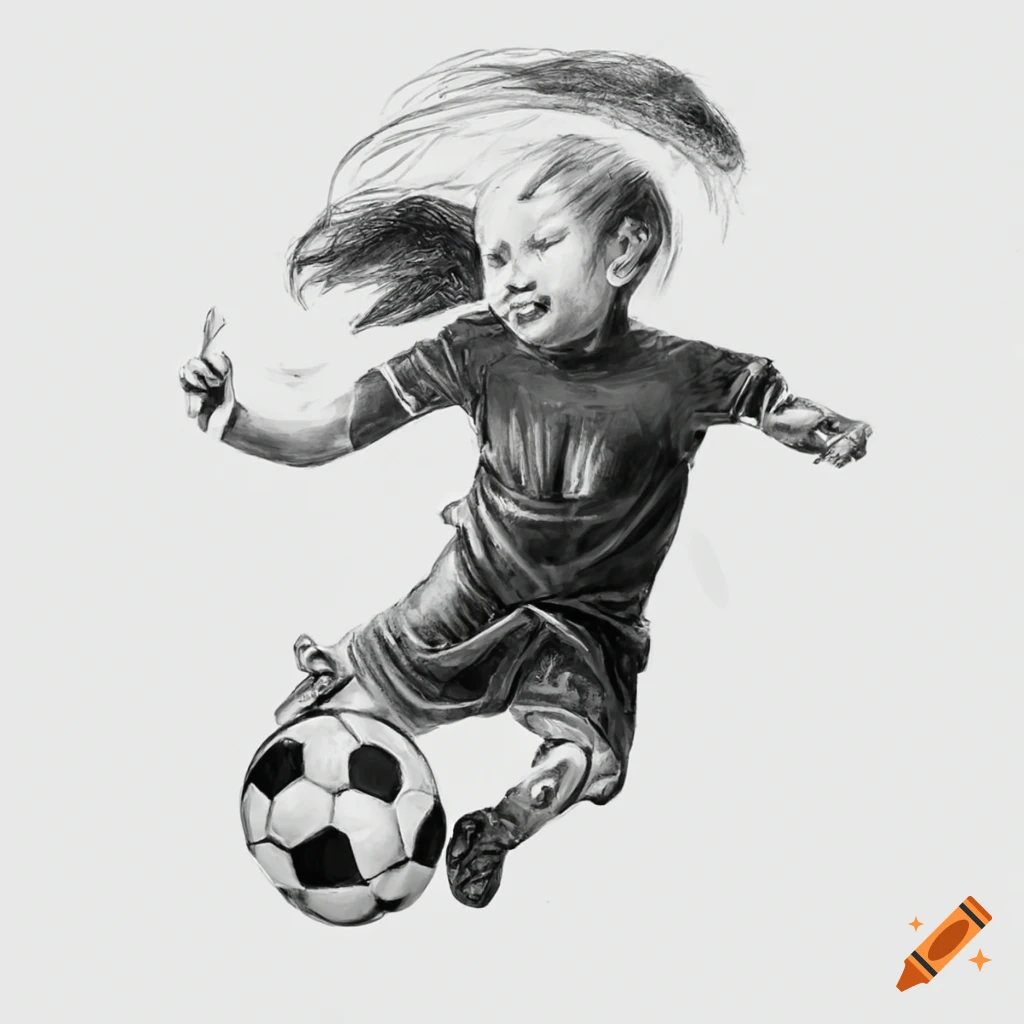 Football player Drawing Pencil, ball, game, pencil, monochrome png | PNGWing