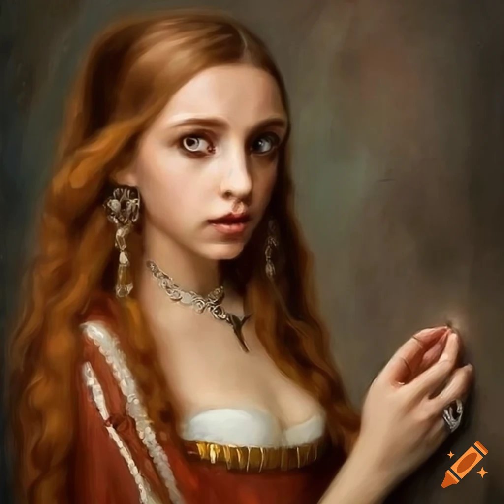 oil-painting-of-a-beautiful-medieval-lady-with-auburn-hair-on-craiyon