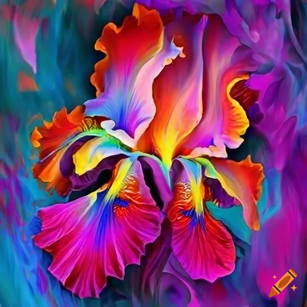 Iris painting with art nouveau style on Craiyon