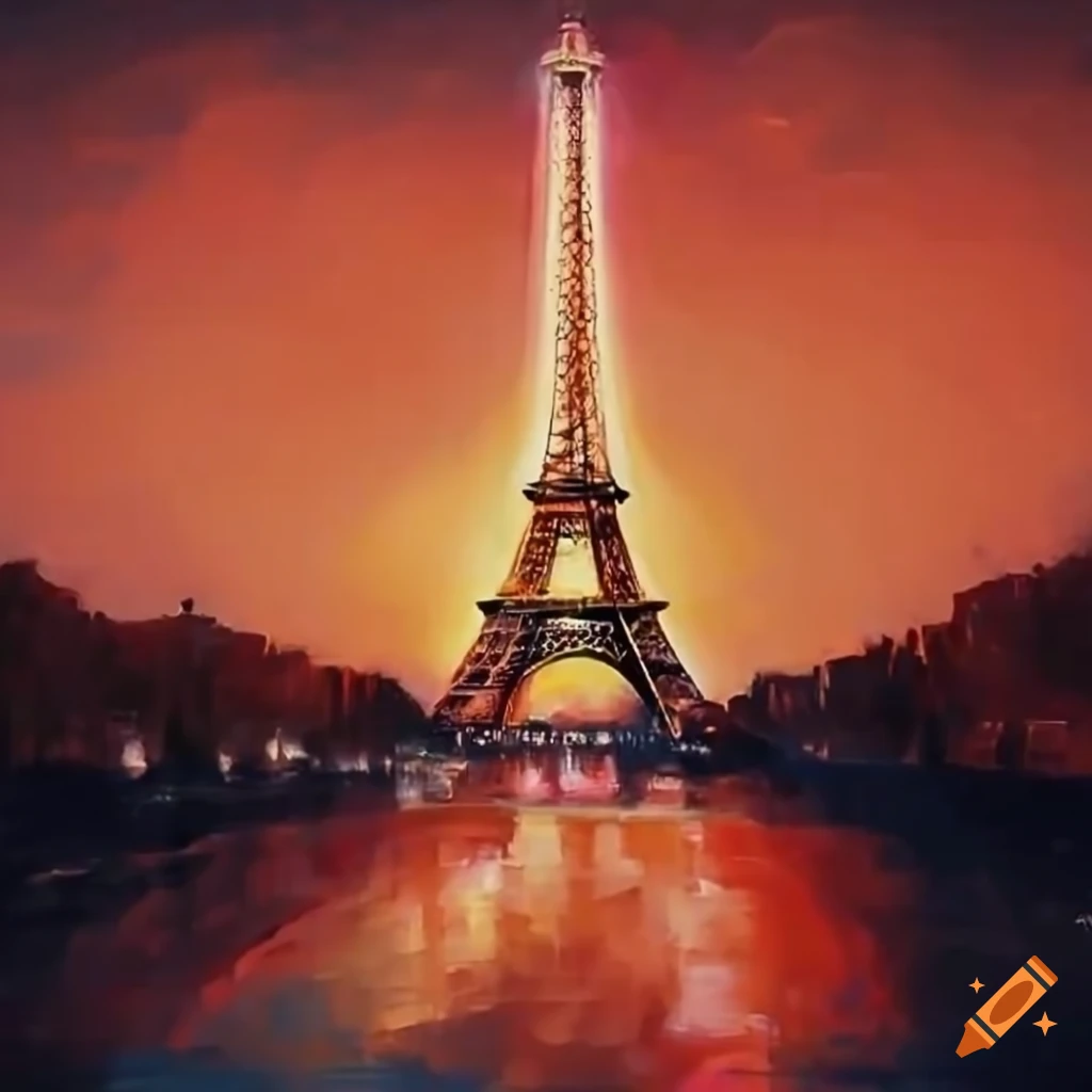 Colored pencil drawing of the eiffel tower on Craiyon