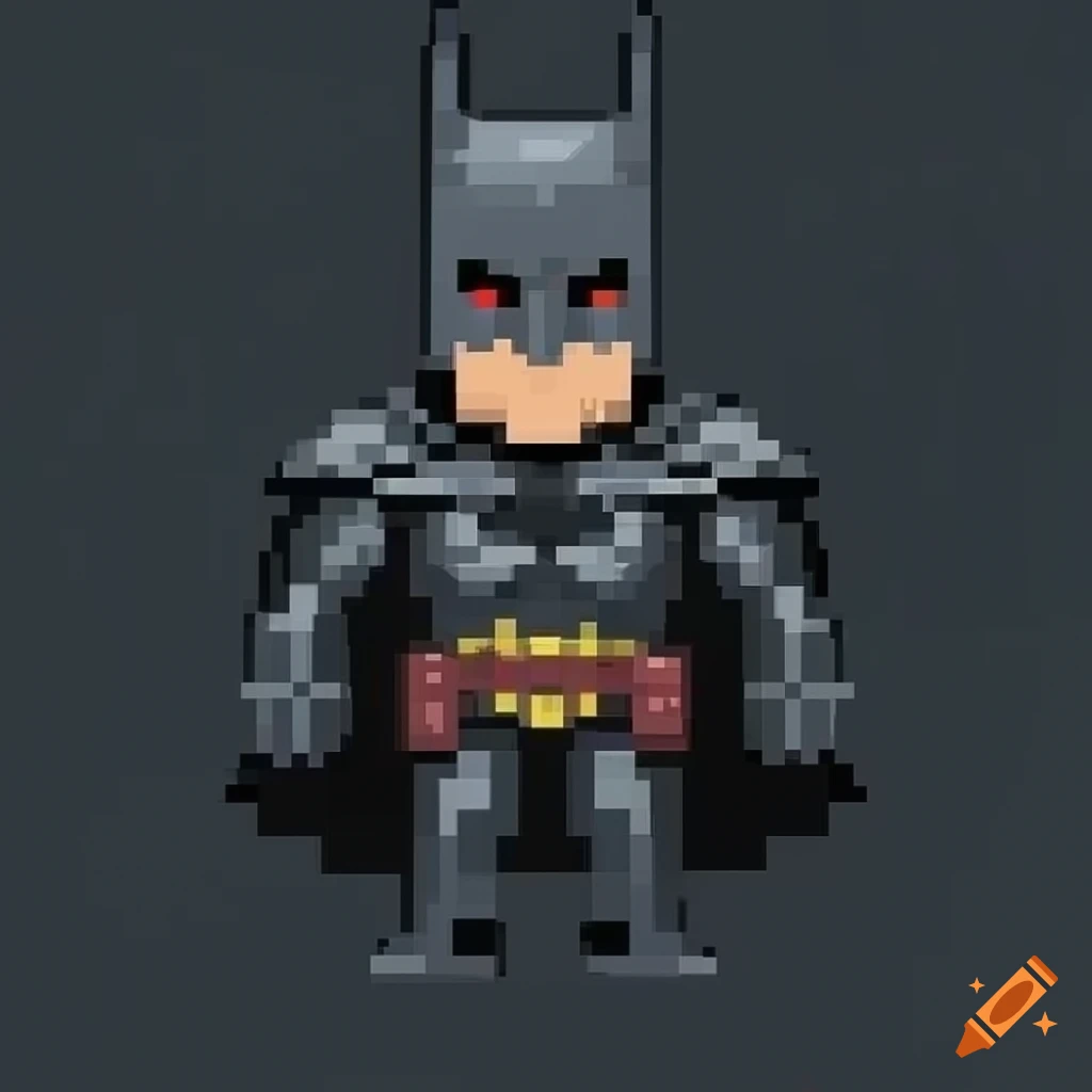 8 Bit Image Of A Dark Knight With Black Hood And Cape