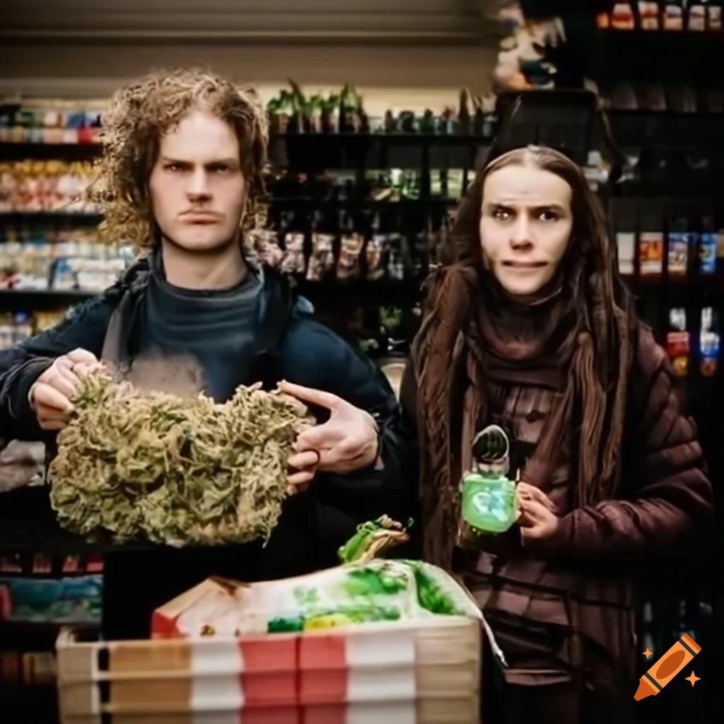 friends going to buy groceries after smoking