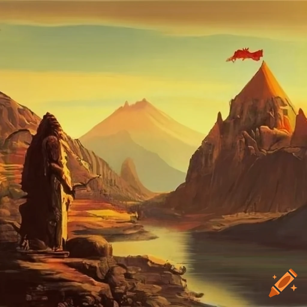 Vintage travel art of Rohirrim in Edoras on Craiyon, image size:1024x1024