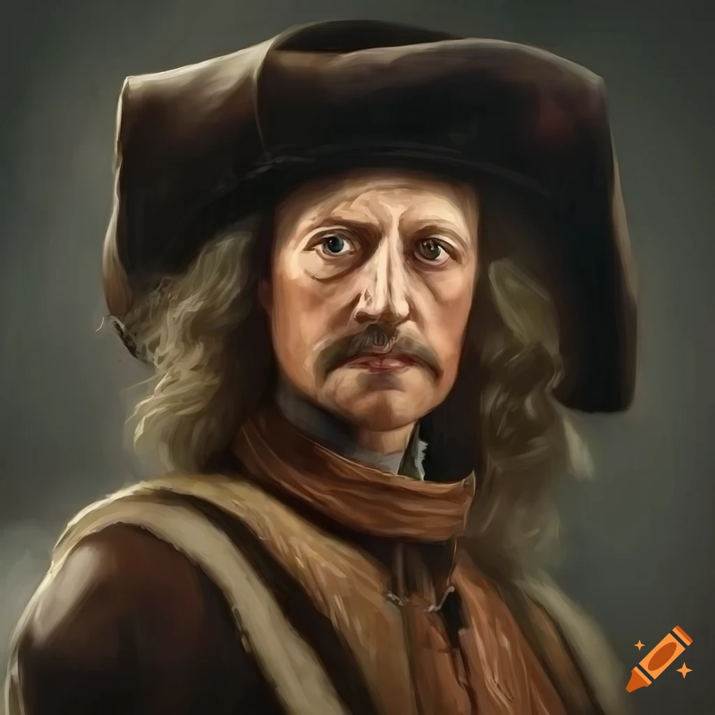 oil portrait of a rugged 17th century bounty hunter