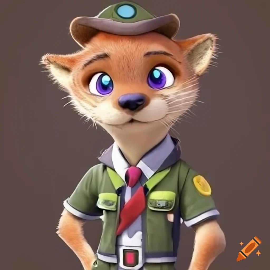 Sora the otter in Zootopia scout uniform