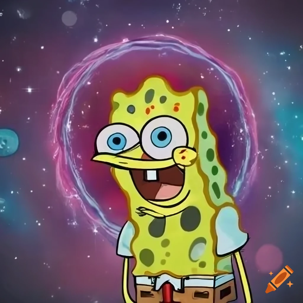 Artwork of spongebob as a celestial being