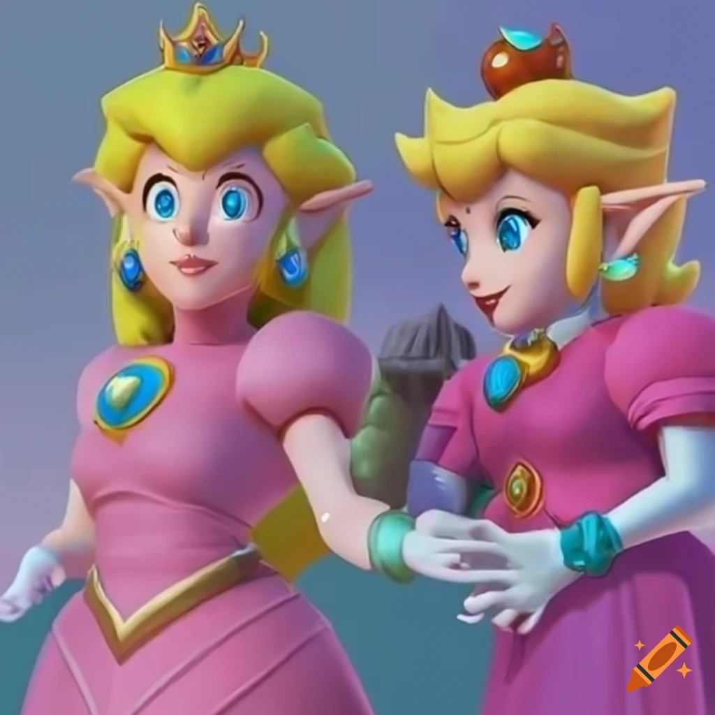 Princess peach and link in swapped outfits