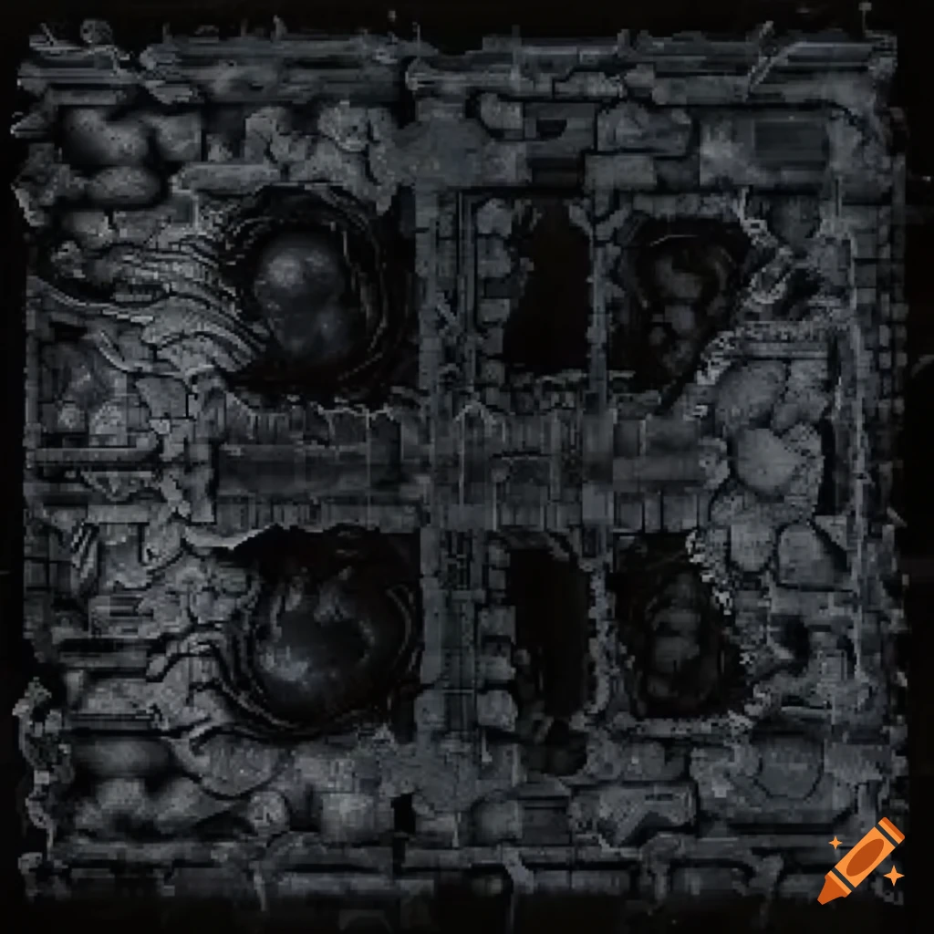 tiles inspired by H.R. Giger for a 2D Metroid game