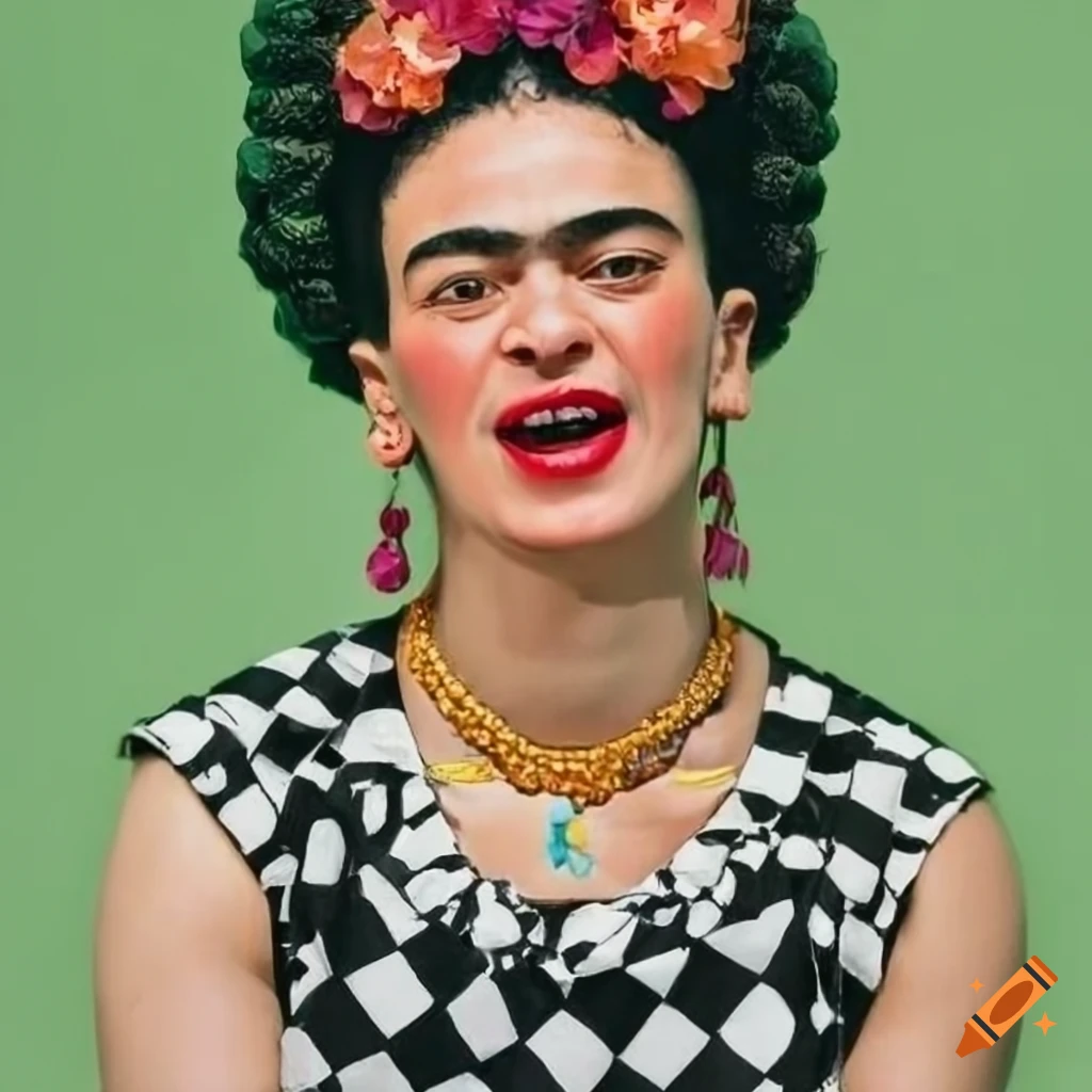 portrait of Frida Kahlo with flowers in her hair