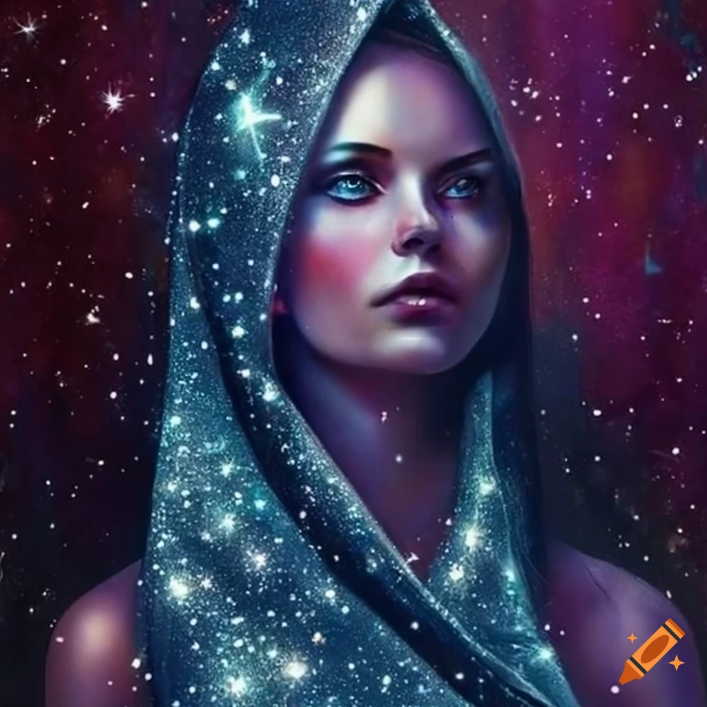 woman in star cloth artwork
