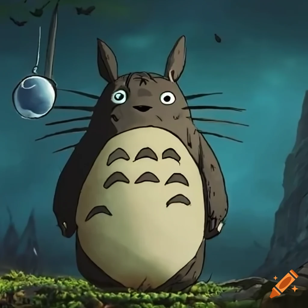 Totoro blade runner themed video game screenshot