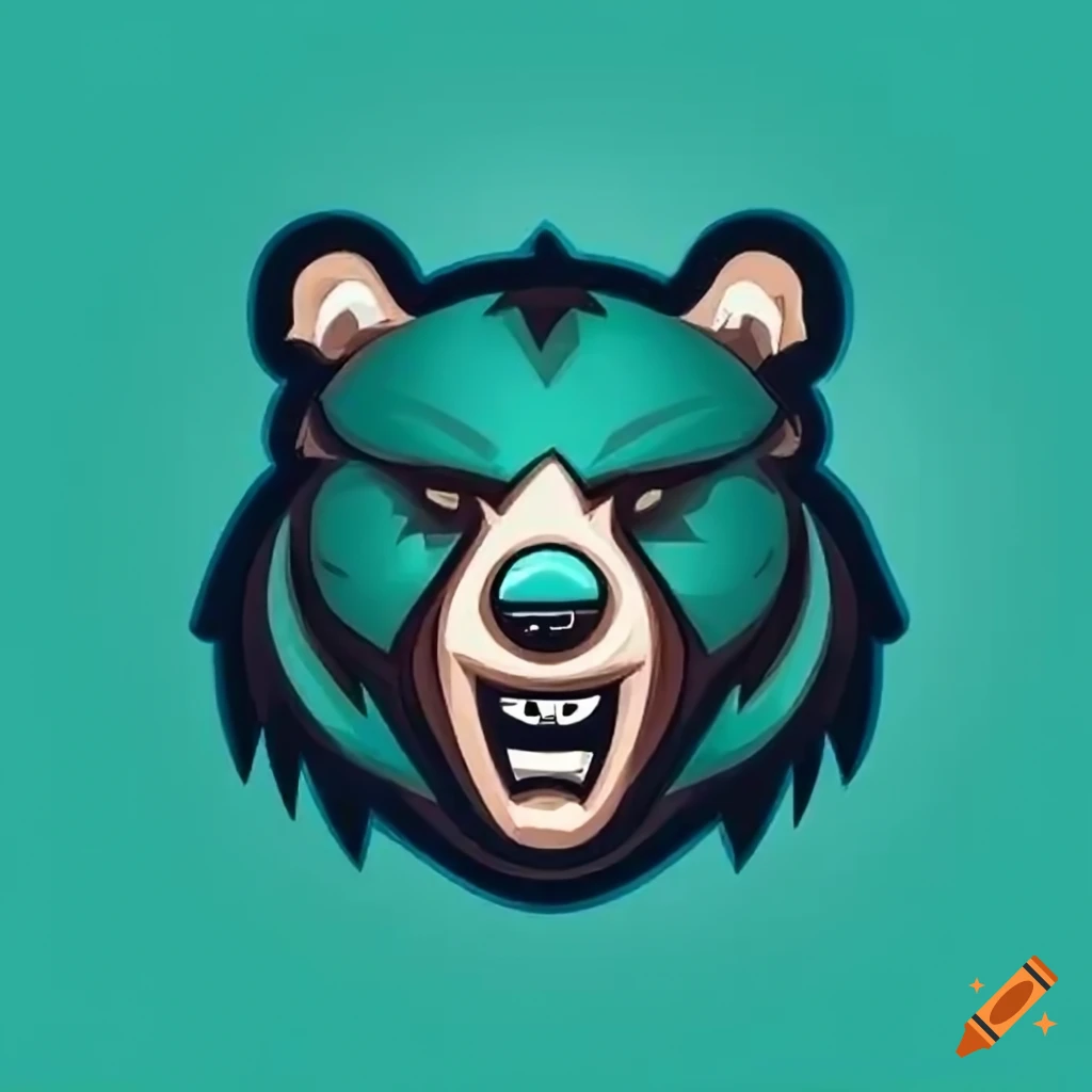 Angry grizzly bear mascot icon logo
