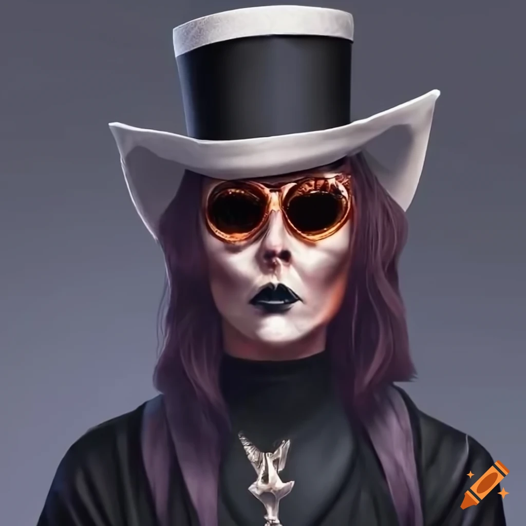 Artwork Of A Mysterious Figure With White Top Hat And Black Attire On artwork-of-a-mysterious-figure-with-white-top-hat-and-black-attire-on