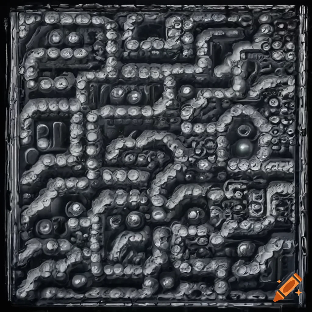 H.R. Giger inspired wet and slimy bubble tiles