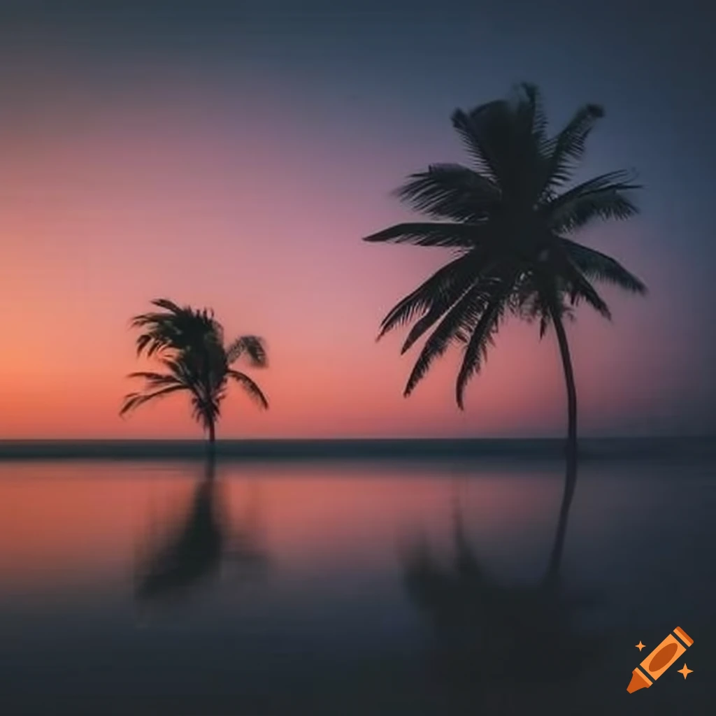 silhouette of a person on a tropical beach