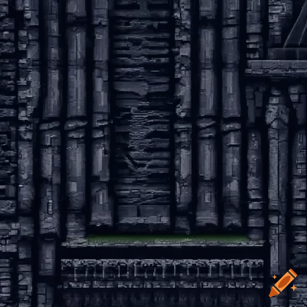 H R Giger-inspired ruins tiles for 2D metroid game