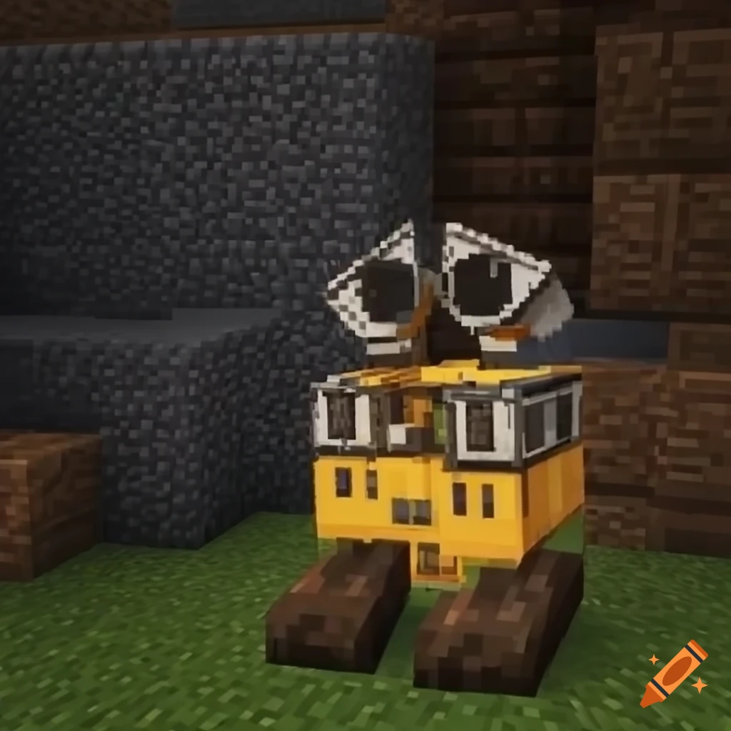 Minecraft world with walle character