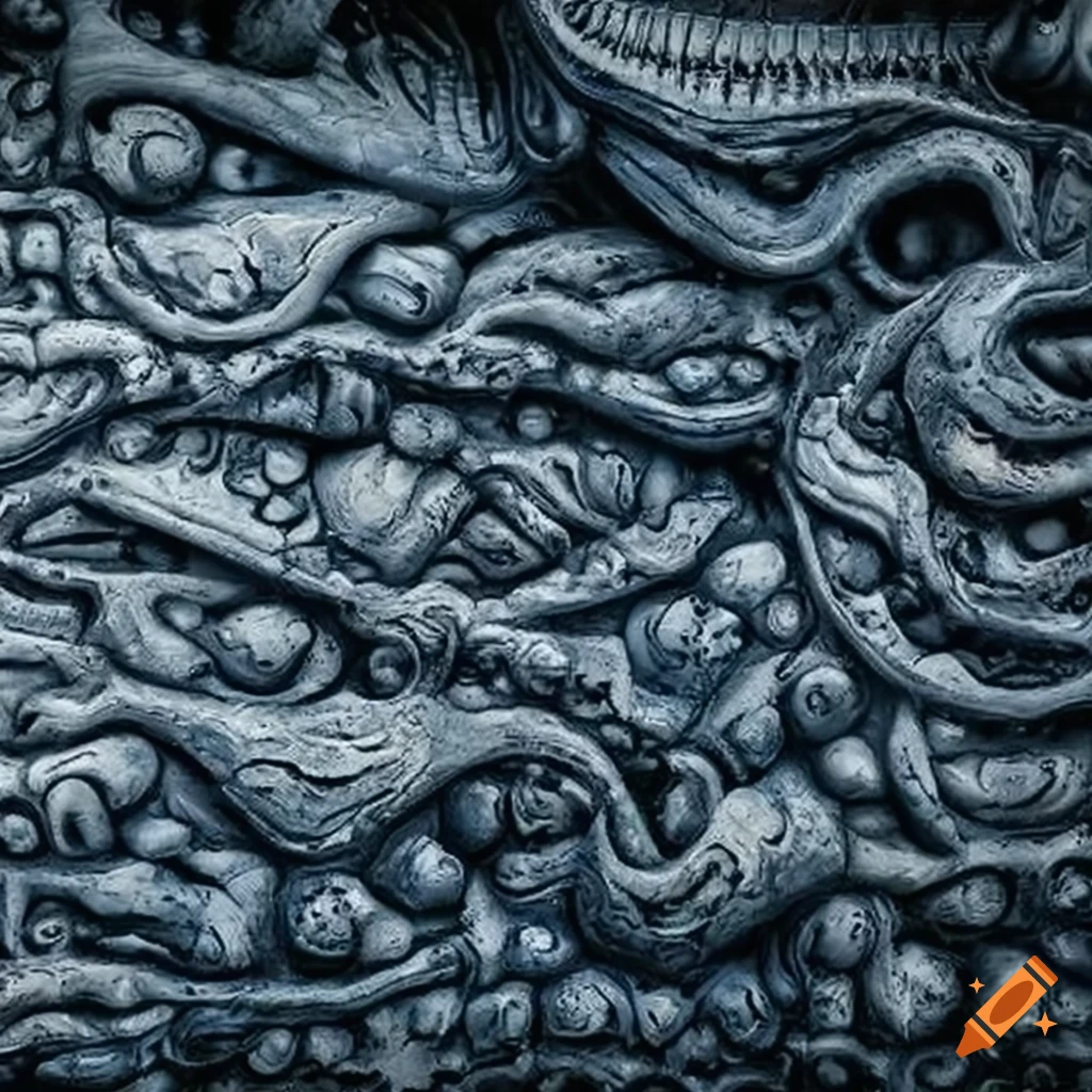 melting ice and Giger-inspired tiles