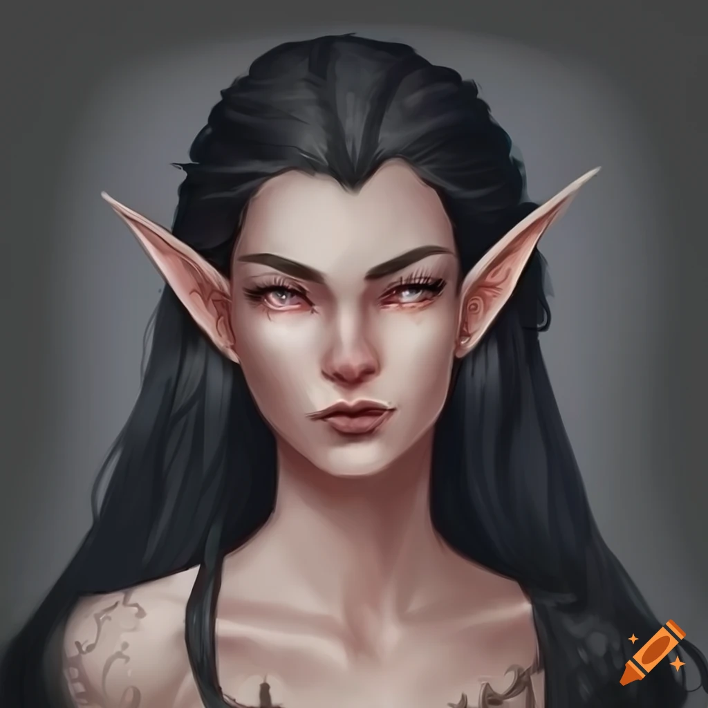 Detailed portrait of a beautiful female elf on Craiyon