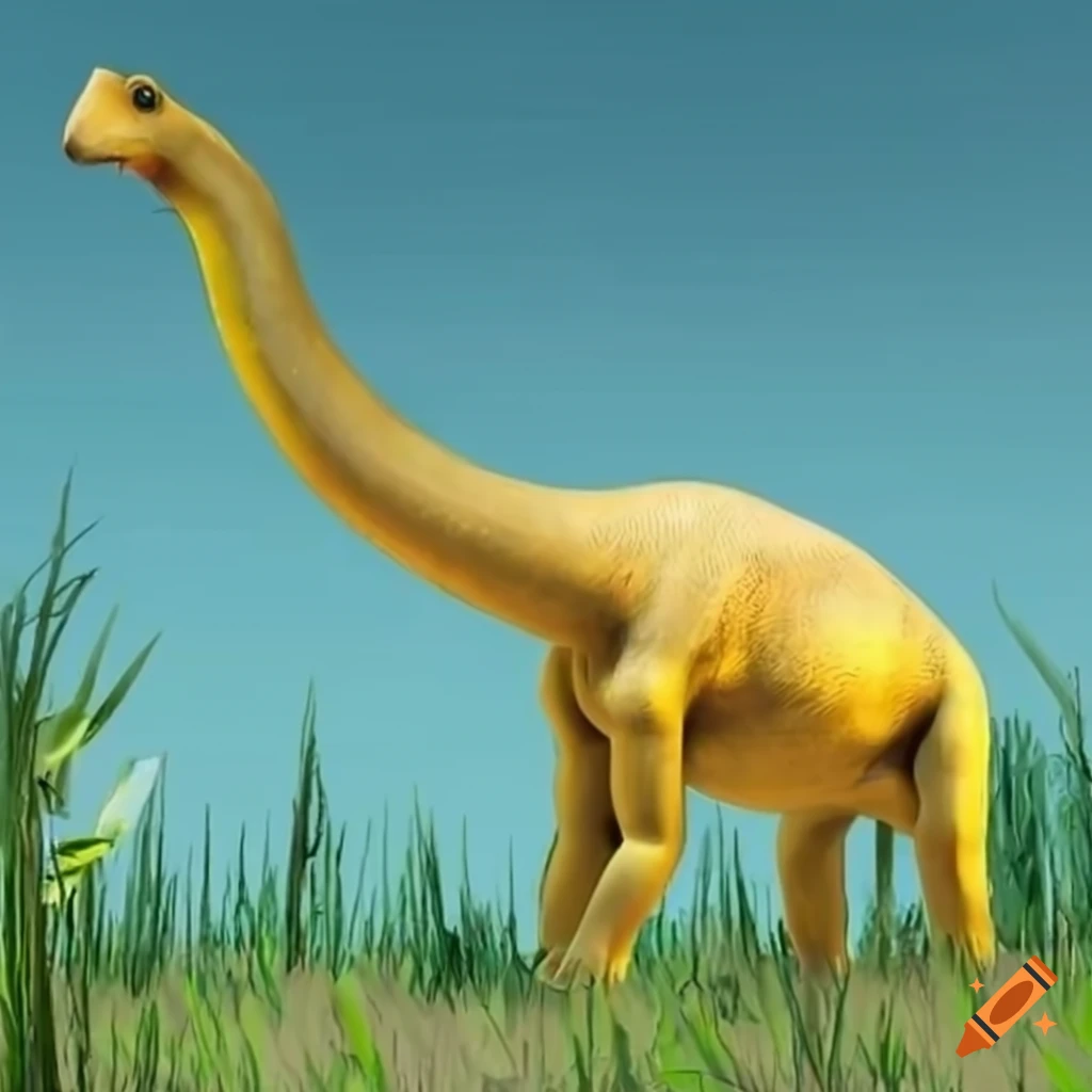 Brachiosaurus hiding in tall vegetation
