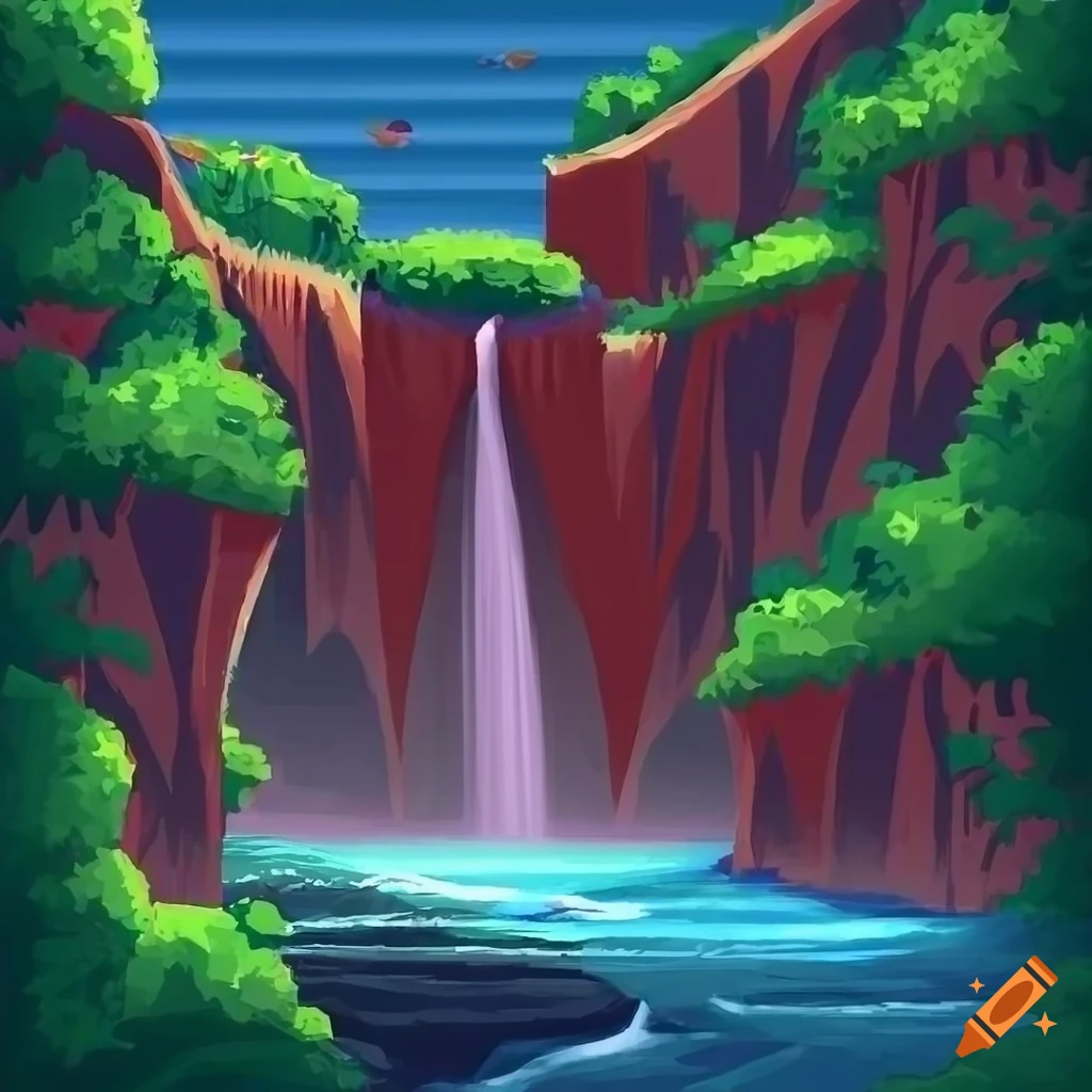 How to draw easy scenery, Waterfall scenery drawing easy | Scenery drawing  for kids, Easy nature drawings, Easy drawings