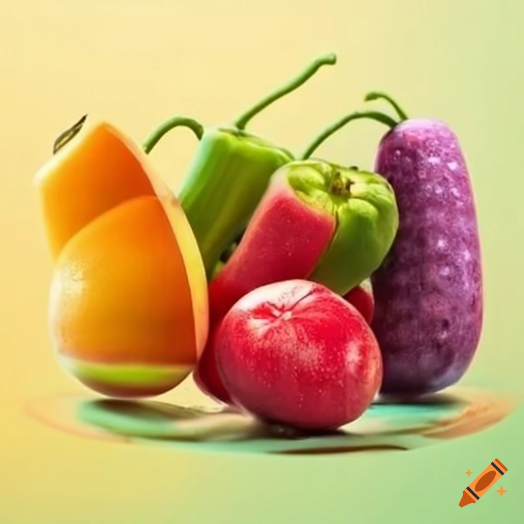 Fruits And Vegetables With Capsules And Pills On Craiyon