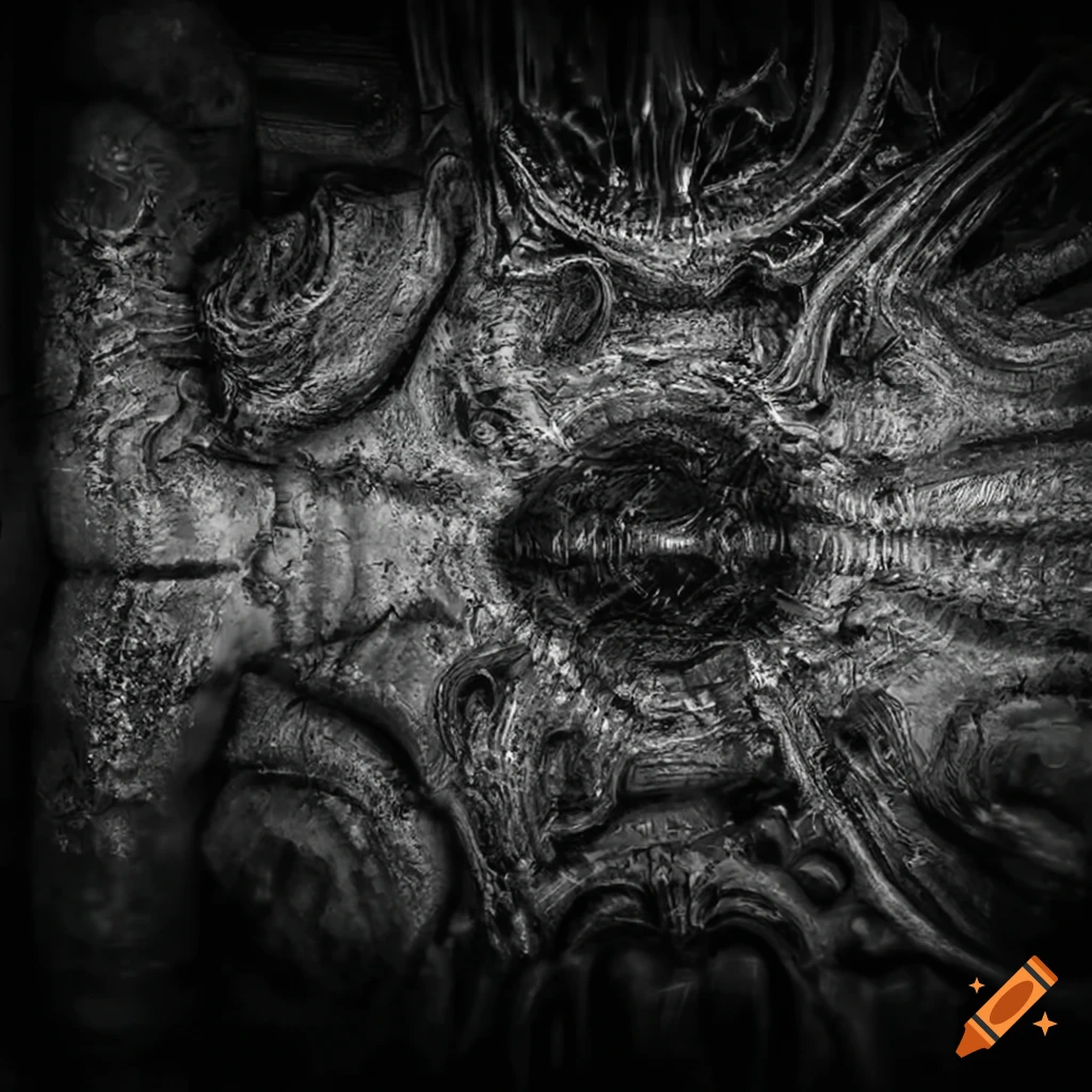 wet ruins in a 2D metroid game with H R Giger inspired art