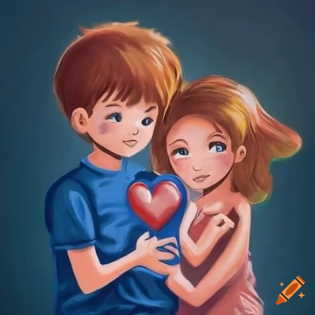 image of a boy giving his heart to a girl