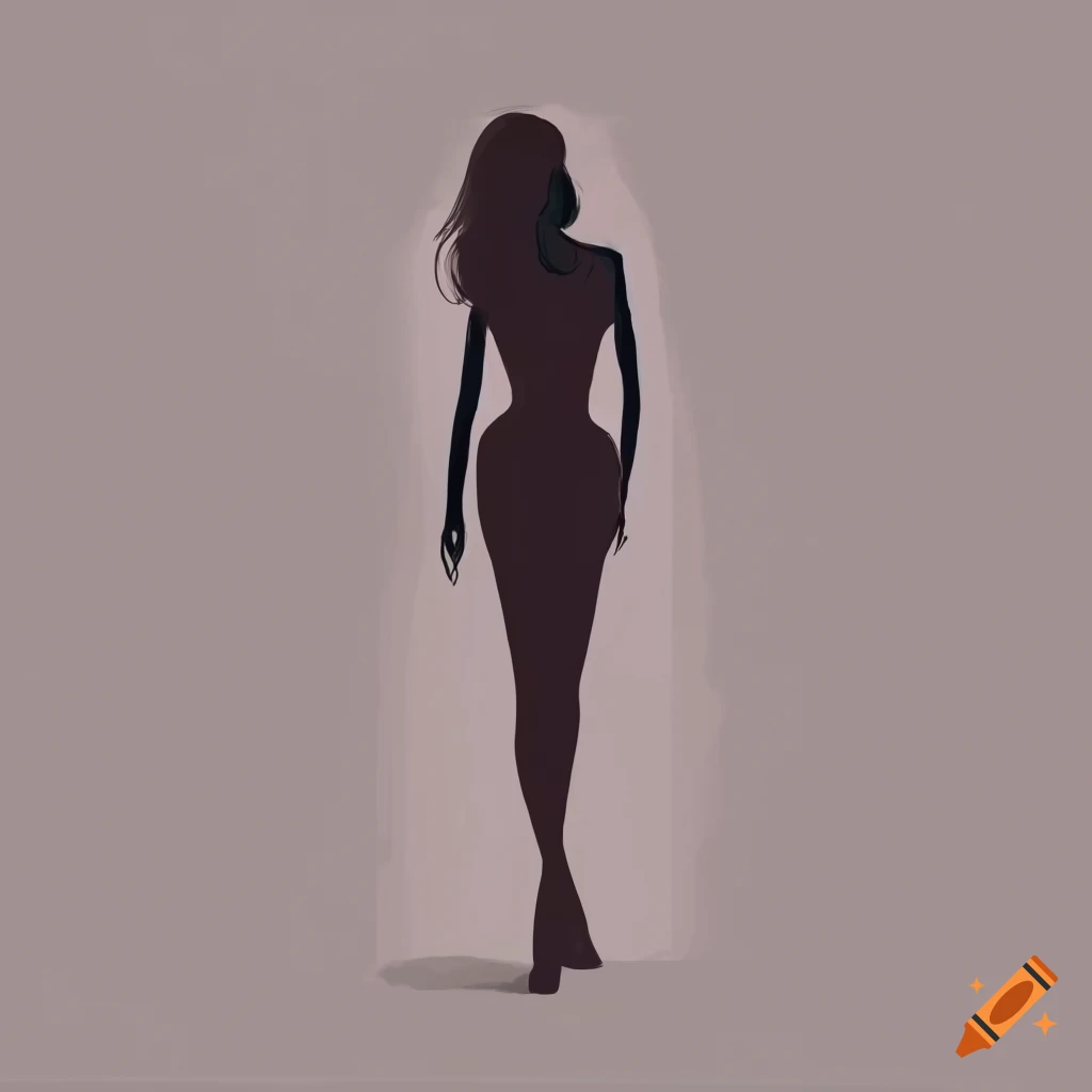 Fashion sketch of a woman's full body silhouette on Craiyon