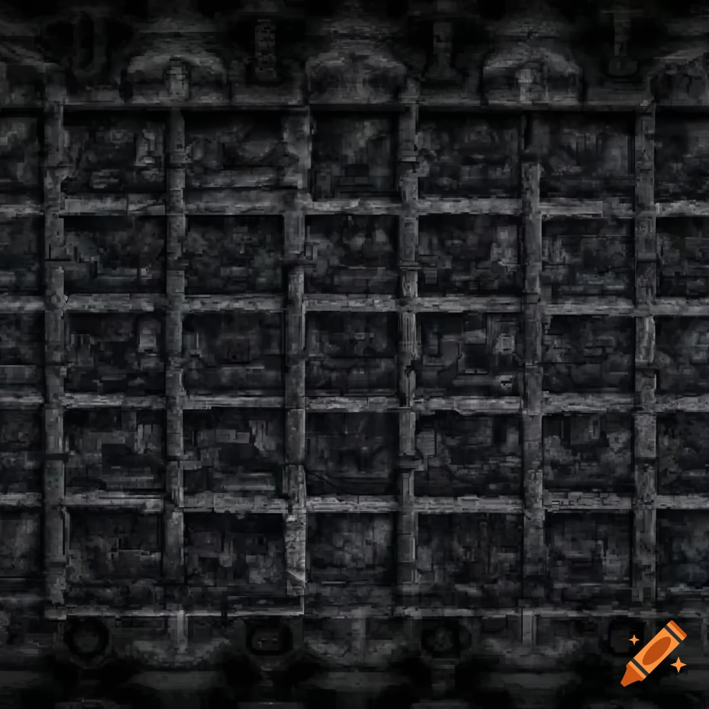 dark and wet ruin wall tiles in a sci-fi game