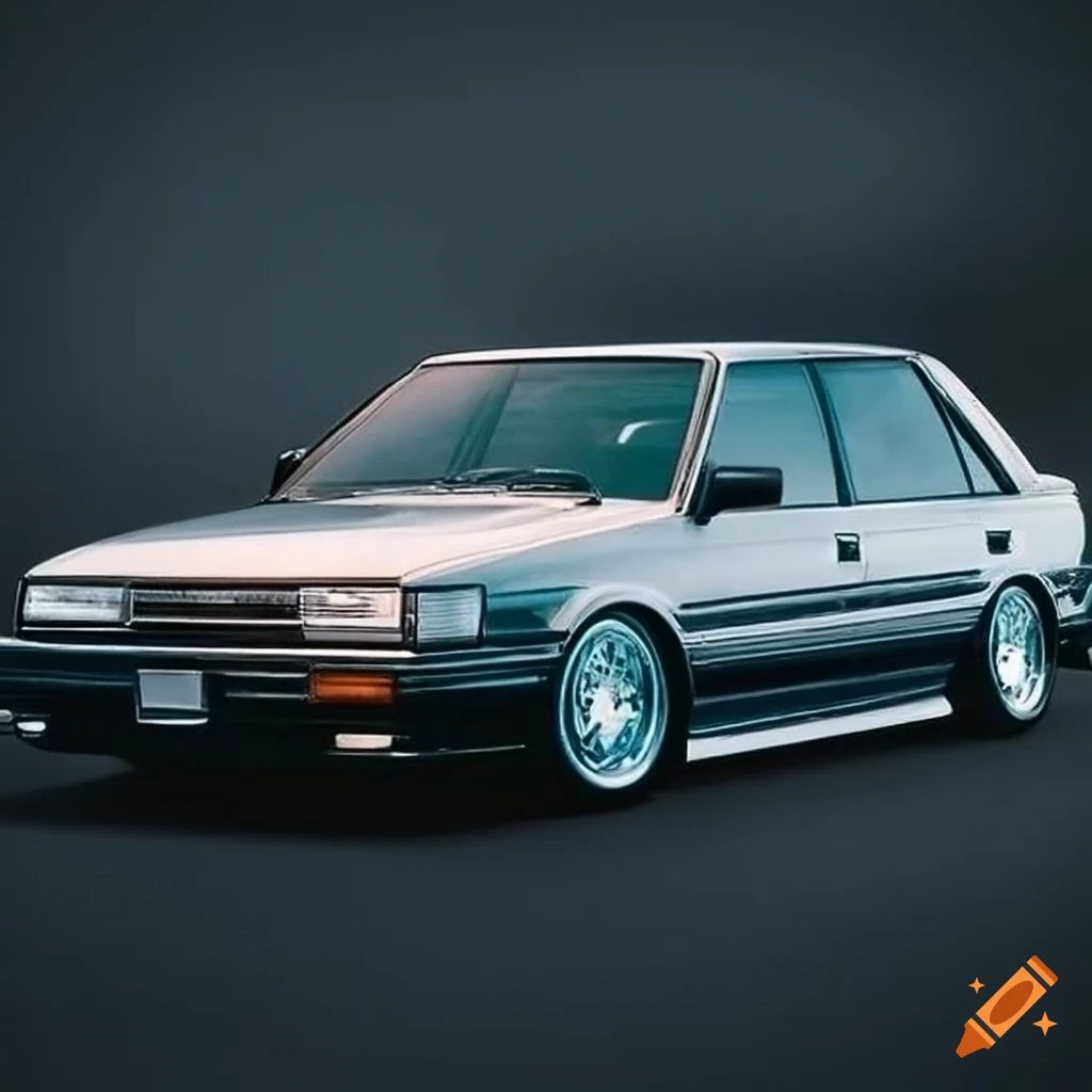 1980s Japanese style photograph of a lowered Toyota Camry