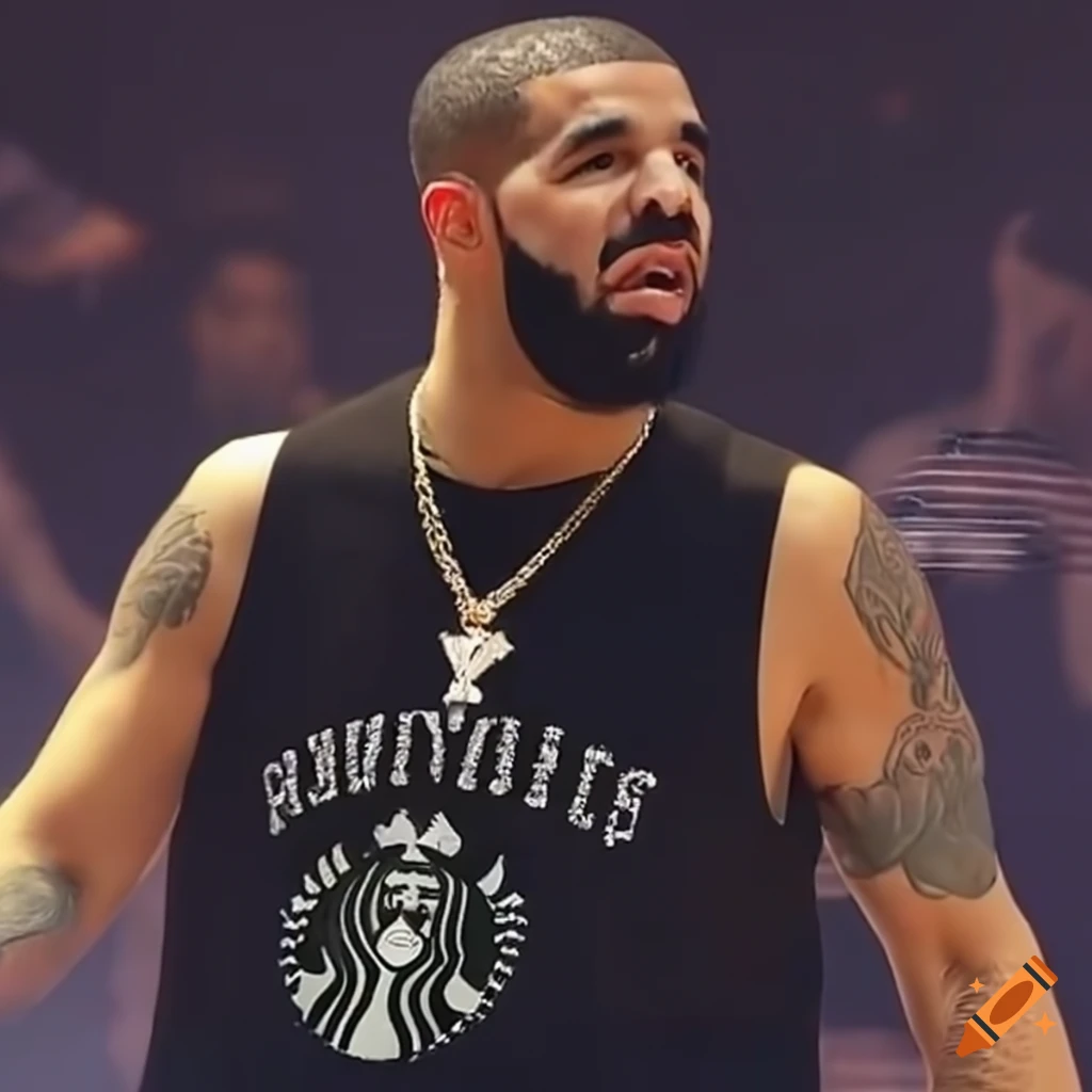 Drake the rapper robot at starbucks