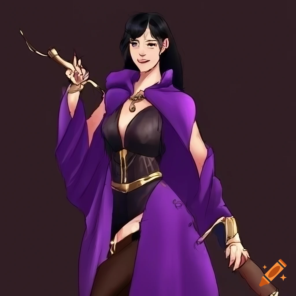 Illustration Of A Tall Fair Skinned Dnd Character With Black Hair And Magic Powers On Craiyon 5861