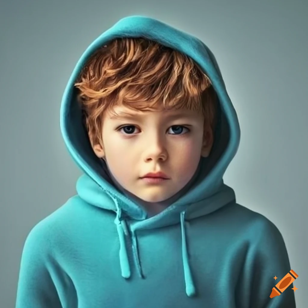 Boy with taperfade hairstyle in polar fleece hoodie on Craiyon